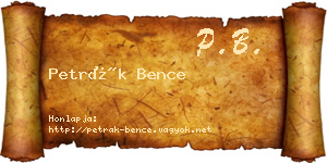 Petrák Bence névjegykártya